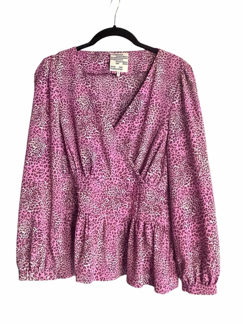 Pink Leopard Print Blouse - Women's Top